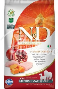 N&D Grain Free Adult Medium Maxi Chicken & Pomegranate With Pumpkin 12...