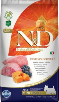 N&D Grain Free Dog Adult Mini Lamb & Blueberry With Pumpkin 7 kg