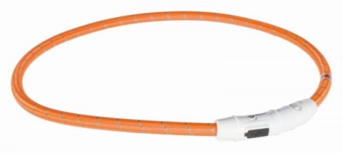 TRIXIE Világító USB tölthető nyakörv L-XL 65 cm/7 mm narancs...