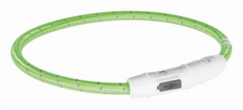 TRIXIE Világító USB tölthető nyakörv M-L 45 cm/7 mm zöld...