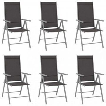 vidaXL 6 db fekete összecsukható textilén kerti szék...