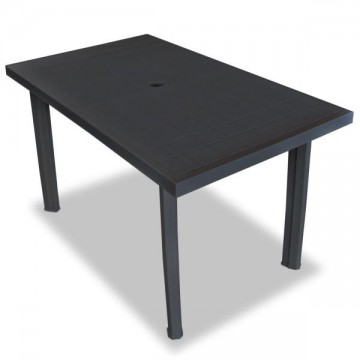 vidaXL Műanyag asztal 126x76x72 cm - antracit 43599