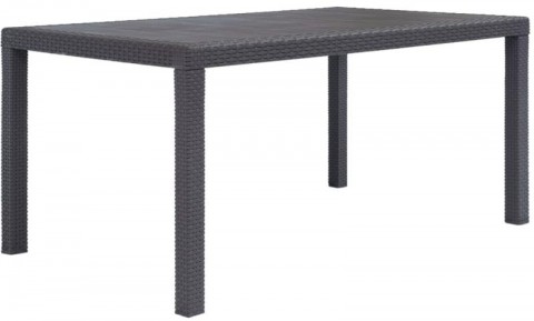vidaXL Rattan hatású műanyag asztal 150x90x72 cm - barna (45606)