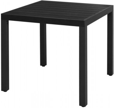 vidaXL WPC és alumínium étkezőasztal 80x74 cm - fekete (42790)